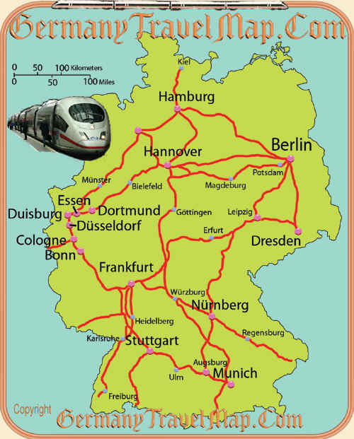 Germany High Speed Train Map